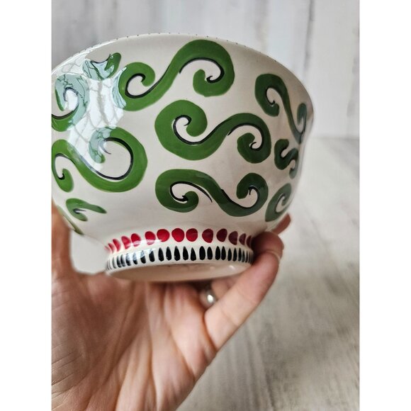 Vintage bagwell simply Xmas bowl green swirl Xmas cereal soup rare retired - Picture 6 of 7